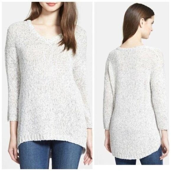 Lucky Brand Marled V-Neck Sweater Size XS, Beige, natural - Picture 3 of 8